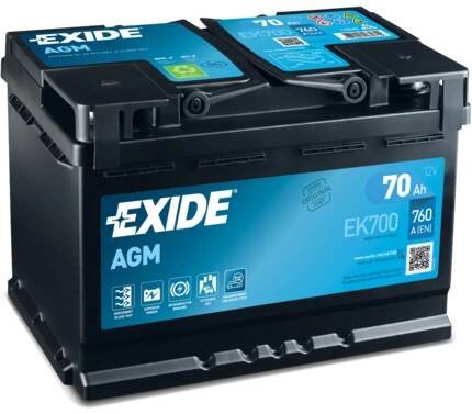startovací baterie (EXIDE) EK700 pro PEUGEOT 5008 (0U_, 0E_),1.6 HDi, 84 kW