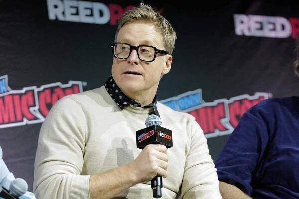 Alan Tudyk speaks at the DC Studios Creature Commandos panel during New York Comic Con 2024 at The Jacob K. Javits Convention Center on October 19, 2024 in New York City.