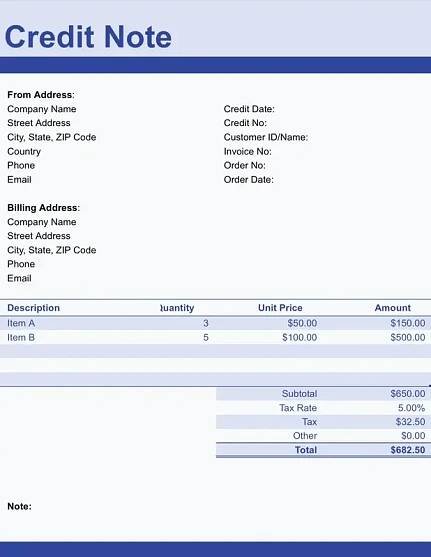 Simple purple credit note modern simple basic