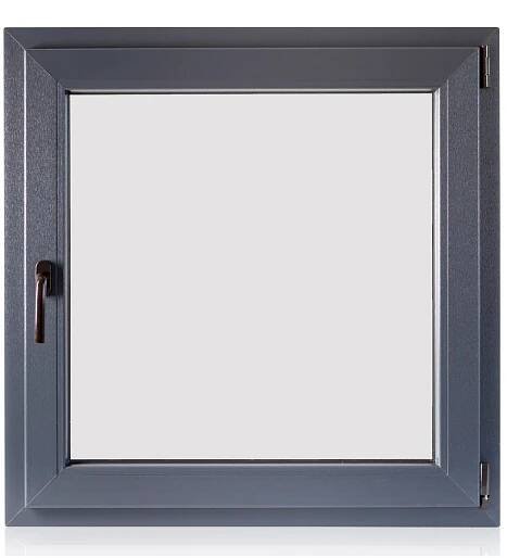 TeraGlass Okno plastové 4-komorové, 2-sklo, antracit, 600 x 600 x 60 mm, P