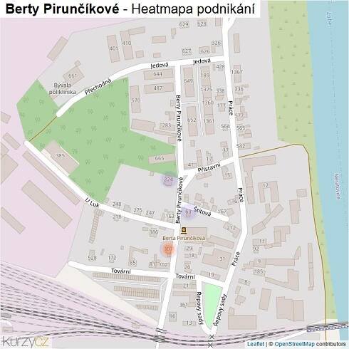 Mapa Berty Pirunčíkové - Firmy v ulici.