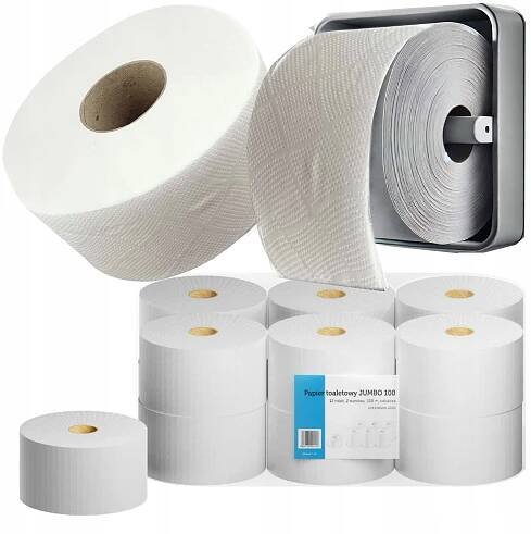 Toaletní papír Jumbo 1200 metrů celulóza BÍLÝ 12 velkých rolí VELKÉ BALENÍ