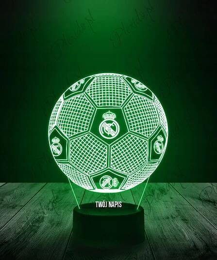 LAMPIČKA na SKLO Soška Fotbal Real Madrid 3D LED RGB + DÁLKOVÝ OVLADAČ 16 KOL Délka/výška 15 cm