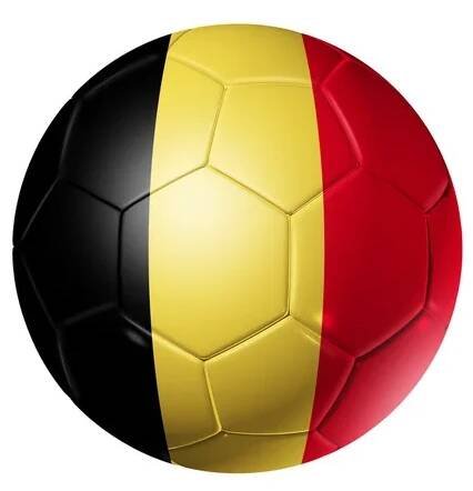 Fotbalový míč fotbal s vlajkou Belgie — Stock obrázek