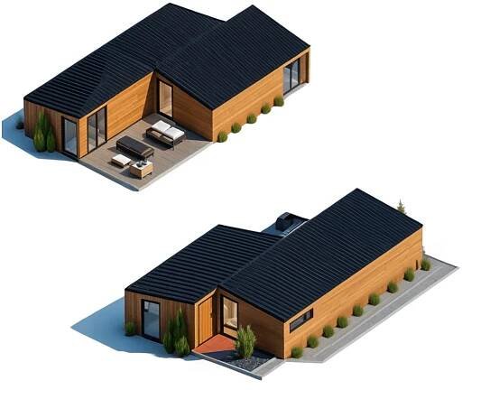 2 aerial renderings of The Grove, with a white background. ( no background)