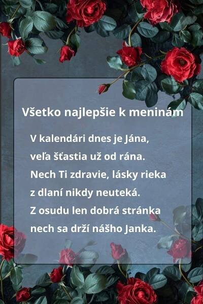 Prianie k meninám Ján