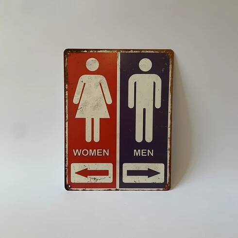 Plechová cedule PLECHOVÁ CEDULE - WC - WOMEN, MEN