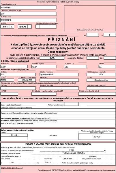 Zjednodušené daňové přiznání v praxi - Podnikatel.cz