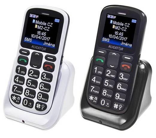 Mobilní telefon Aligator A321 Senior Dual SIM - bílý