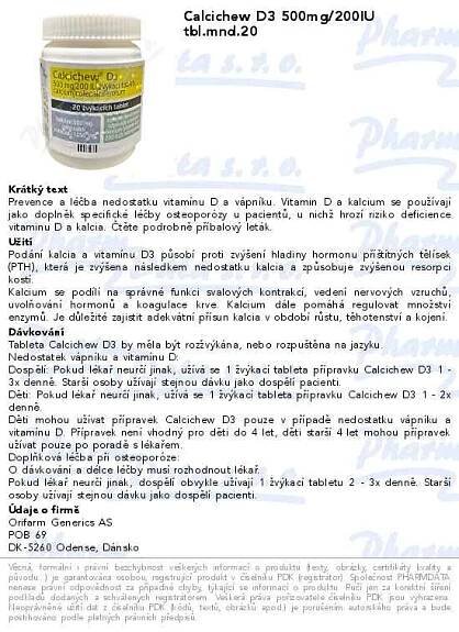 Calcichew D3 500mg/200IU tbl.mnd.20 - Léky-lékárna.cz