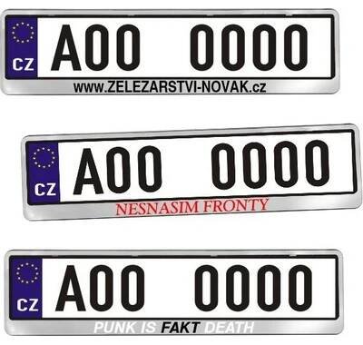 Rámeček pod SPZ chrom s vlastním potiskem od 99 Kč - Heureka.cz