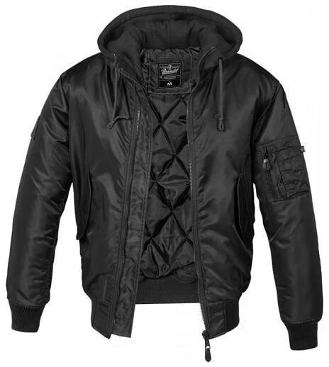 Pánská zimní bunda MA1 Sweat Hooded, Brandit, Černá, 2XL
