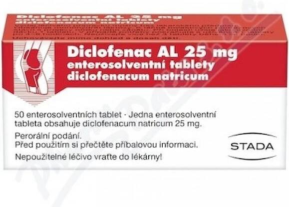 DICLOFENAC AL POR 25MG TBL ENT 50