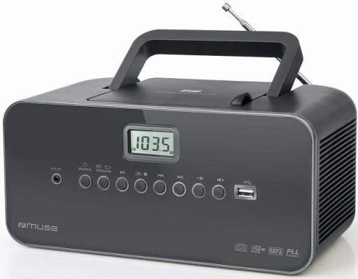 Radiopřijímač s CD MUSE M-28DG šedý - zánovní - 24 měsíců záruka