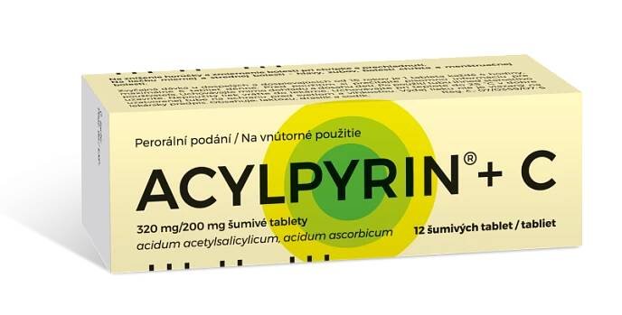 ACYLPYRIN + C 320 mg/200 mg 12 šumivých tablet
