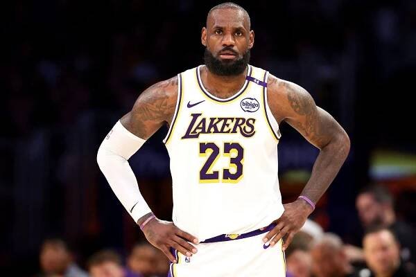 LeBron James 23 of the Los Angeles Lakers in action against the LA Clippers at Crypto.com Arena on March 02, 2025 in Los Angeles, California. 