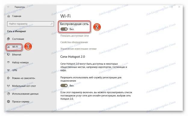 Zapnutí bezdrátové sítě v systému Windows 10