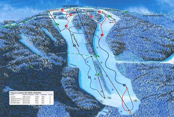Ski areál Severka v Dolní Lomné