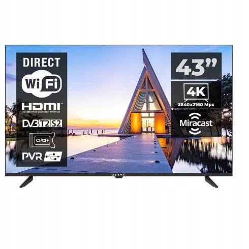 Televizor Kiano KE43N 43" - LED 4K UHD, Smart TV, WiFi, funkce PVR, černý