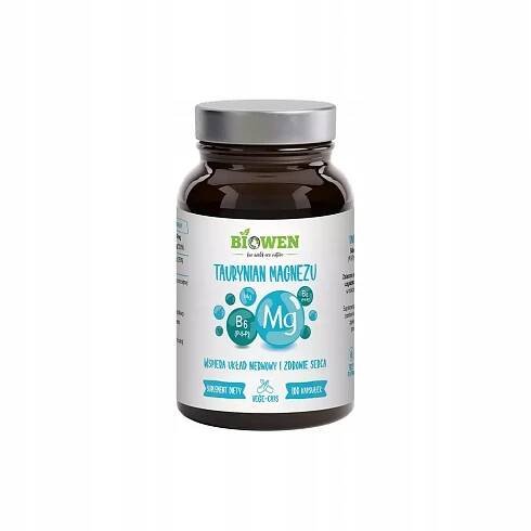 Biowen Taurát hořečnatý s vitamínem B6 P-5-P Podpora nervů a spánku 100 kapslí