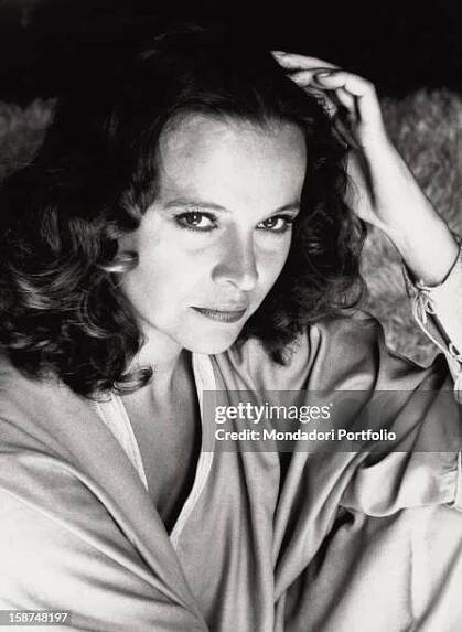 Portrait of the Italian actress Laura Antonelli in her house. Rome, 1979