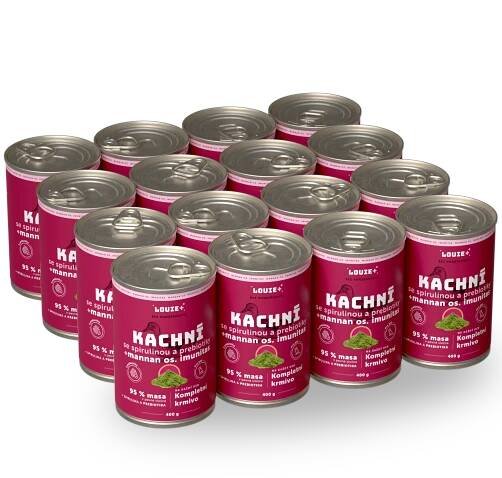 Výhodné balení 16ks - Kachní se spirulinou a prebiotiky 400g