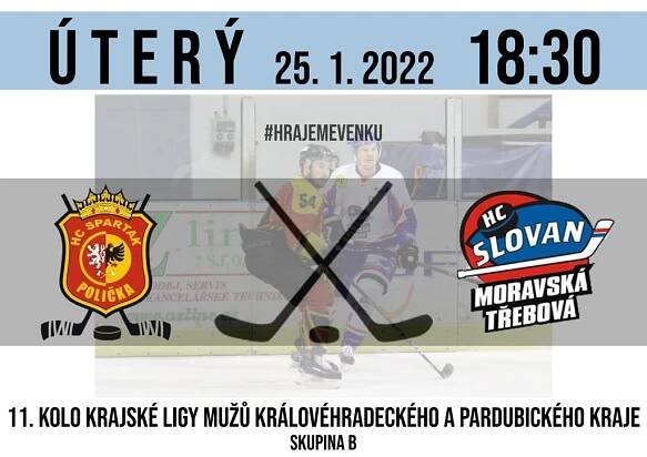 Odložený zápas s Poličkou se odehraje v ÚTERÝ 25. ledna – HC Slovan Moravská Třebová