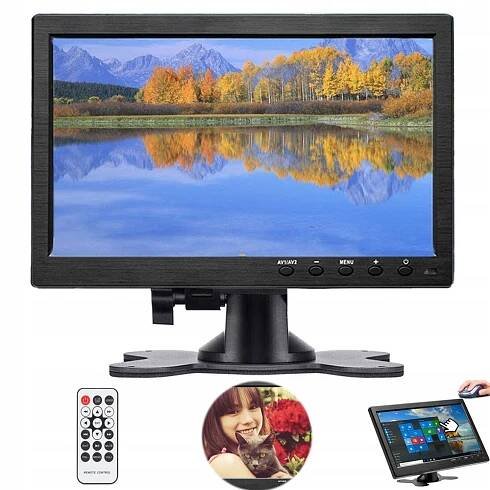 MONITOR DO AUTA 10.1'' 1080P VOLNĚ STOJÍCÍ LCD OBRAZOVKA HDMI, VGA,AV1,AV2
