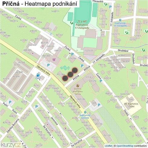 Mapa Příčná - Firmy v ulici.