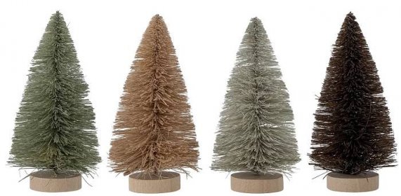 Vánoční dekorace stromeček Oybek Sisal - set 4 ks
