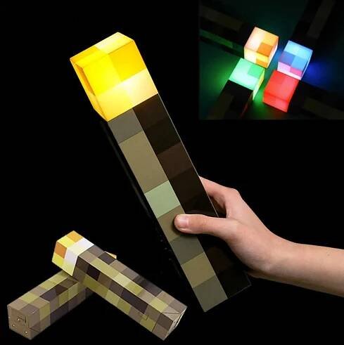 Minecraft torch,lampička,louč,pochodeň LED,USB - 4BARVY!SKLADEM V ČR!