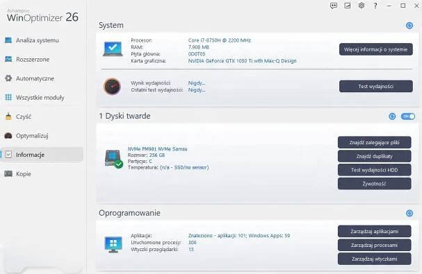 Optimalizátor Windows WinOptimizer 26 Ashampoo za 549.00CZK - Allegro