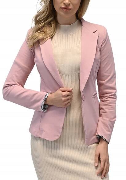 DÁMSKÉ SAKO sportovní bavlna teplákovka italský styl Růžová S/36
