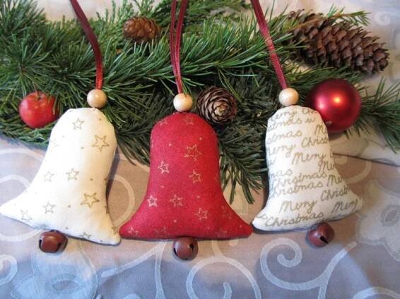 Weihnachtsbaumschmuck Glocke 3tlg.  - Landhaus | Nähen weihnachten, Deko weihnachten nähen, Weihnachtsdeko nähen