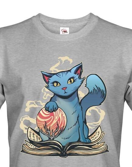 Pánské fantasy tričko s kočkou - tričko pro milovníky kočky a fantasy