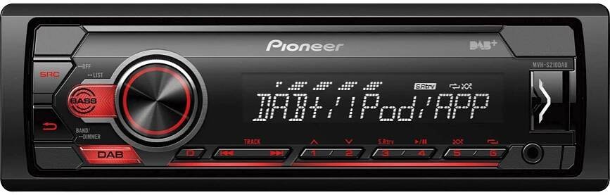 MVH-S210DAB PIONEER Autorádio 1 DIN, Made for iPod/iPhone, MP3, WMA, WAV, s dálkovým ovládáním, DAB +