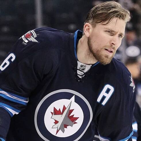Blake Wheeler in Action During the Winnipeg Jets Warm-up Session Wallpaper