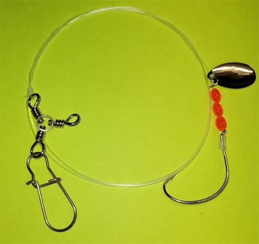 FLUKE Rig Wide Gap Hook with Spinner, 3 rigs per pack, #555