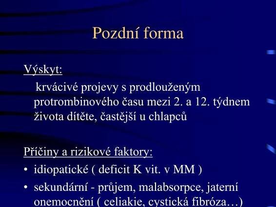 PPT - Projevy a prevence hemoragické nemoci novorozence PowerPoint Presentation - ID:4192212