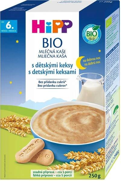 HiPP Mléčná kaše na noc BIO s dětskými keksy 250 g
