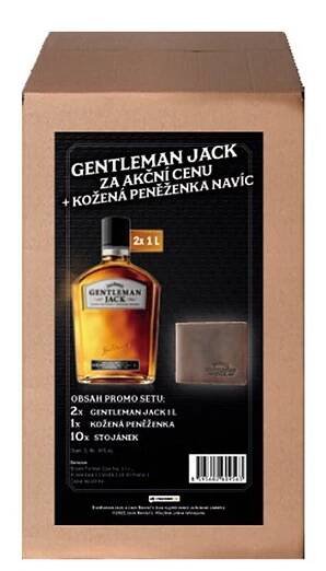 Set 2x Jack Daniel's Gentleman Jack 40% 1l + kožená peněženka