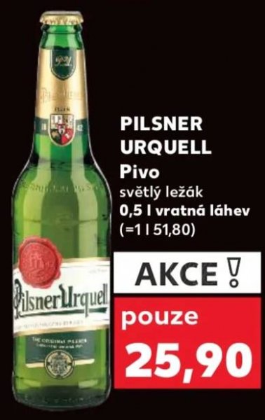 Pilsner Urquell v akci v letáku Kaufland