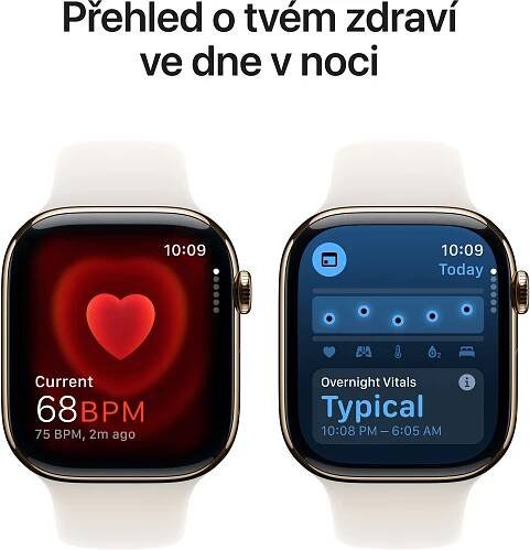 Apple Watch Series 10 42mm Cellular Zlatý titan s hvězdně bílým sportovním řemínkem - M/L