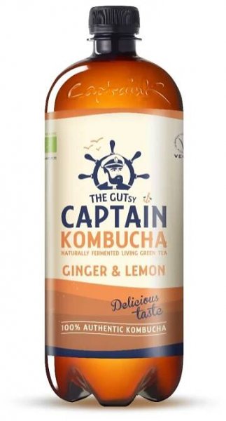 Captain Kombucha Zázvor a citron BIO 1000 ml