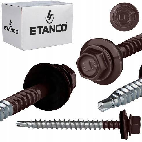 Farmářské vruty 4,8x60 mm RAL 8017 100 ks plechových vrutů Etanco GTF2 Z14