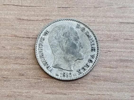 DÁNSKO 4 SKILLING 1856 Dánské království Frederik VII. mince Evropa