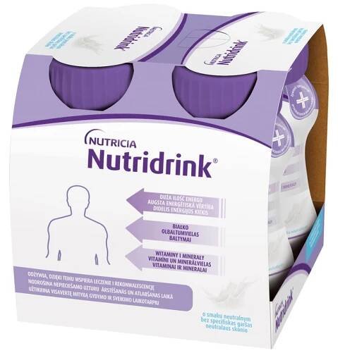 NUTRIDRINK PROTEÍNOVÁ NEUTRÁLNA CHUŤ 4X125 ML