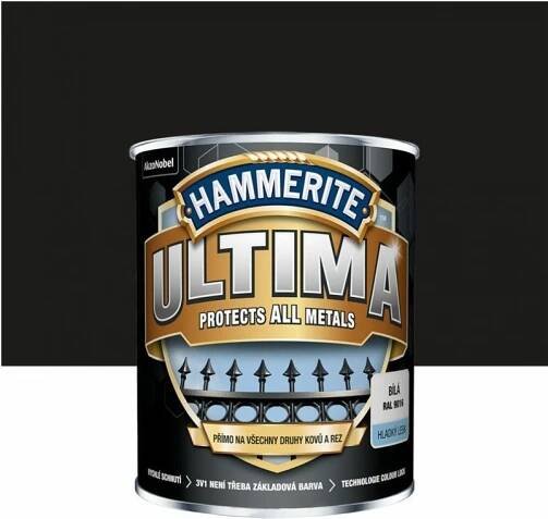 Akzo Nobel Hammerite ULTIMA barva hladká 3v1 přímo na rez a všechny druhy kovů bílá RAL 9016, 0,75L, Stupeň: mat