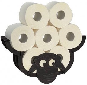 DanDiBo Držák toaletního papíru Sheep Wall Black Wood Držák toaletního papíru Držák WC