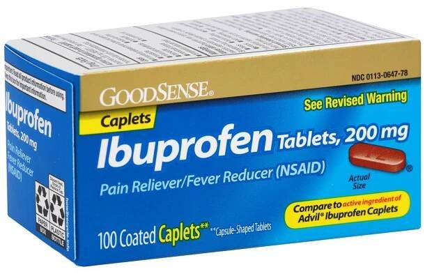 GoodSense® Ibuprofen 200 mg Brown Coated Caplets, 100 Count